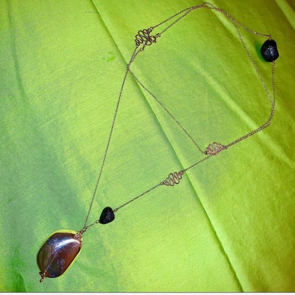 Lava Rock & Sterling Silver Necklace Powerful 34” - Picture 10 of 16